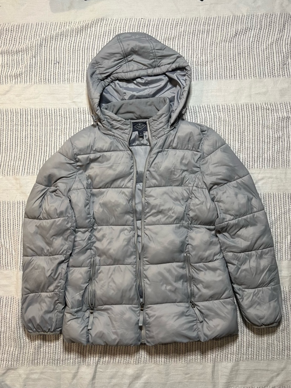 St. John's Bay Sky Blue Quilted Puffer Jacket with Hood